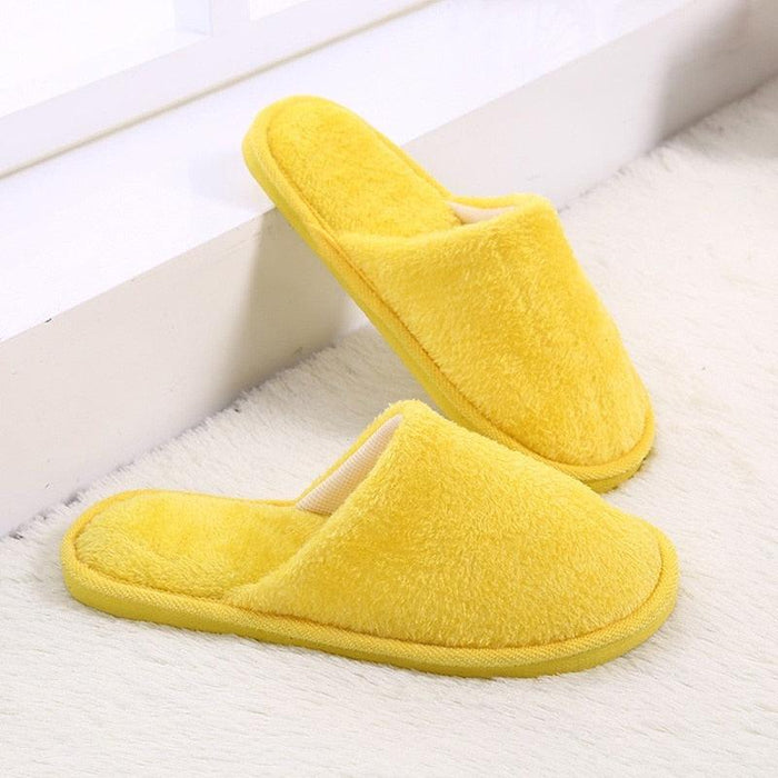 Simple Solid Soft Plush Slippers For Men And Women Winter Warm Indoor Non-slip Slippers Shoes Comfortable Memory Foam Slippers For Women's And Men's Casual House Shoes