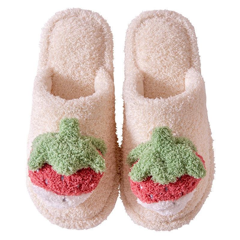 Cotton Slippers Cute Princess Style Home Indoor Warm Non-Slip Thick-Soled Couple Slippers Home Winter Cotton Slippers Warm Cotton Knit Memory Foam Slippers Soft Yarn House Slippers