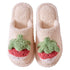 Cotton Slippers Cute Princess Style Home Indoor Warm Non-Slip Thick-Soled Couple Slippers Home Winter Cotton Slippers Warm Cotton Knit Memory Foam Slippers Soft Yarn House Slippers