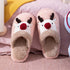 Cotton Slippers Winter Cute Couple Soft Bottom Indoor Non-slip Home Furry Shoes Christmas Deer Slippers Plush Fluffy Memory Foam Slip On House Slippers Cozy Warm Winter House Shoes Soft Comfy Anti-Skid Slippers