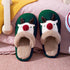 Cotton Slippers Winter Cute Couple Soft Bottom Indoor Non-slip Home Furry Shoes Christmas Deer Slippers Plush Fluffy Memory Foam Slip On House Slippers Cozy Warm Winter House Shoes Soft Comfy Anti-Skid Slippers