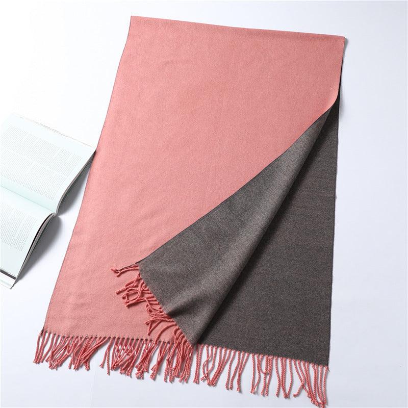 New Fashion Winter Soft Thick Warm Colorful Cashmere Scarf Elegant Escharpe Shawls Scarf Shawls Wraps Lightweight Lady Solid Scarves Fashion Tassels Blanket For Women