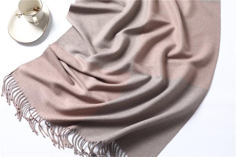 New Fashion Winter Soft Thick Warm Colorful Cashmere Scarf Elegant Escharpe Shawls Scarf Shawls Wraps Lightweight Lady Solid Scarves Fashion Tassels Blanket For Women