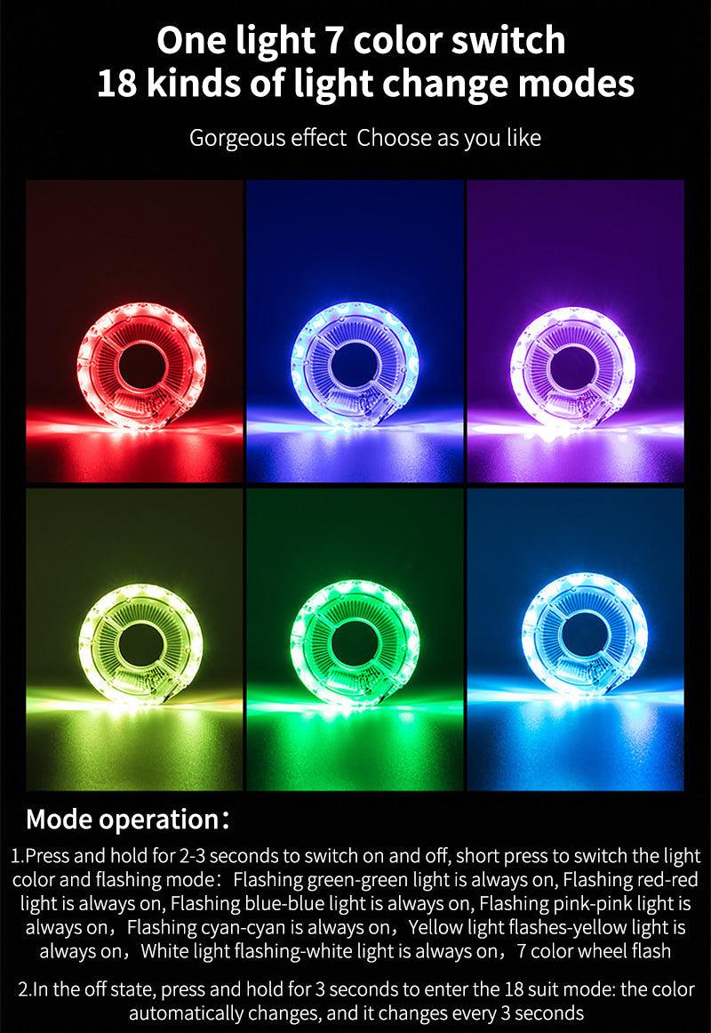 Smart LED Bicycle Wheel Light Bike Front Tail Hub Spoke Lamp Rechargeable Kids Balance Bike Light Colorful Bicycle Hub Light With Optical Design Vibration Sensor USB Rechargeable Waterproof Good Bike Gift For Teenagers