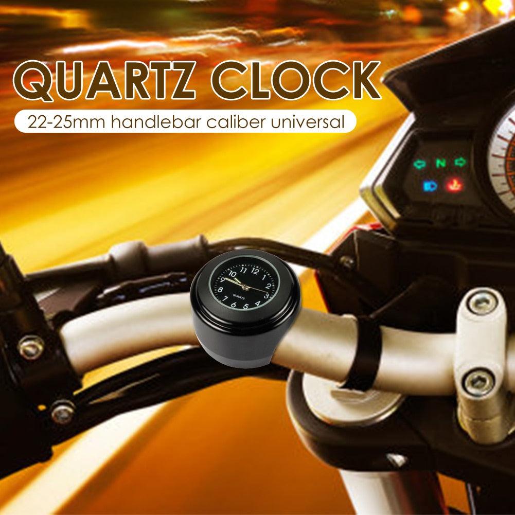 22-25mm Multi-functional Motorcycle Handlebar Mount Clock Universal Waterproof Motorcycle Handlebar Watch  Durable Practical Classic Waterproof Luminous Quartz Watch