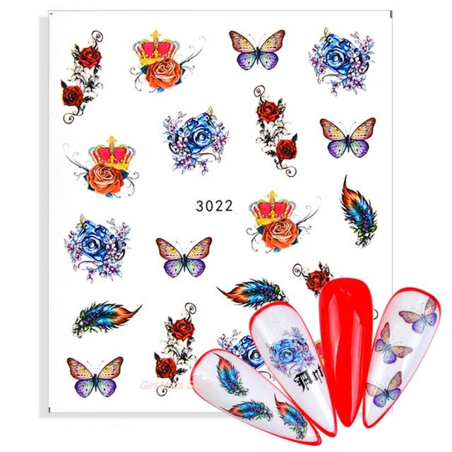 Water Decals Nail Tattoo Wolf Animal 3D Embossed Nail Sticker Flower Adhesive Manicure Slider Nail Art Tips Curve Graffiti Nail Design for Acrylic Nail Supplies Designer Nail Decorations for Women Girls Kids 3D Nail Art Stickers Decals