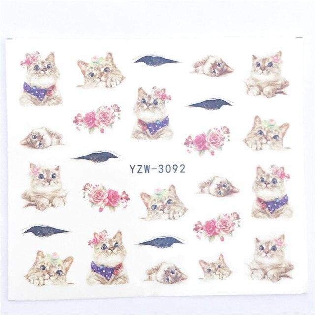 Water Decals Nail Tattoo Wolf Animal 3D Embossed Nail Sticker Flower Adhesive Manicure Slider Nail Art Tips Curve Graffiti Nail Design for Acrylic Nail Supplies Designer Nail Decorations for Women Girls Kids 3D Nail Art Stickers Decals