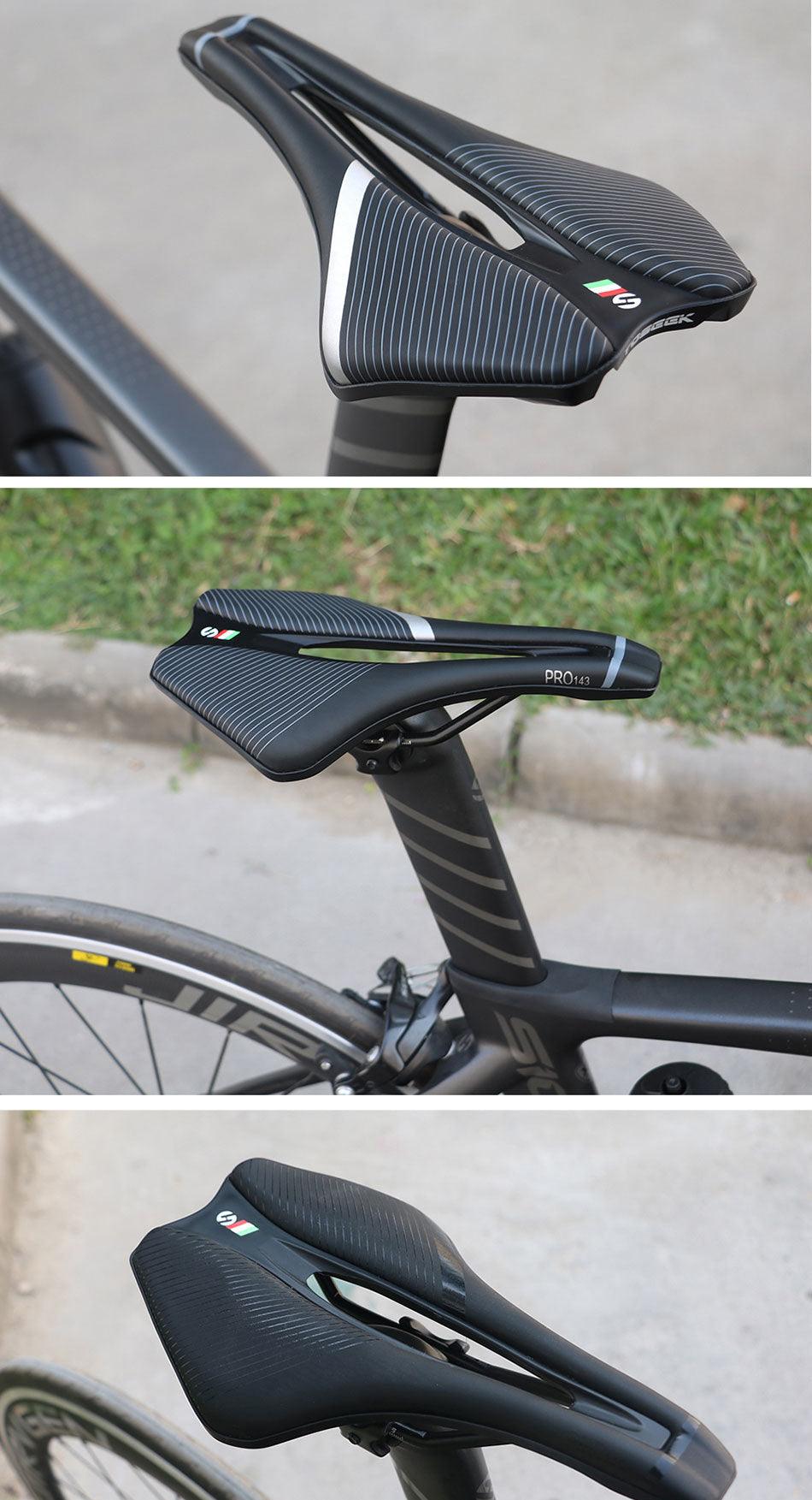 Bicycle Saddle Soft Thick Mountain Road Bike Wide Seat Cushion Bike Carbon Saddle Seat Ergonomics Design Fit Comfort Bike Saddle With Foam Breathable Soft Bicycle Cushion For Women Men