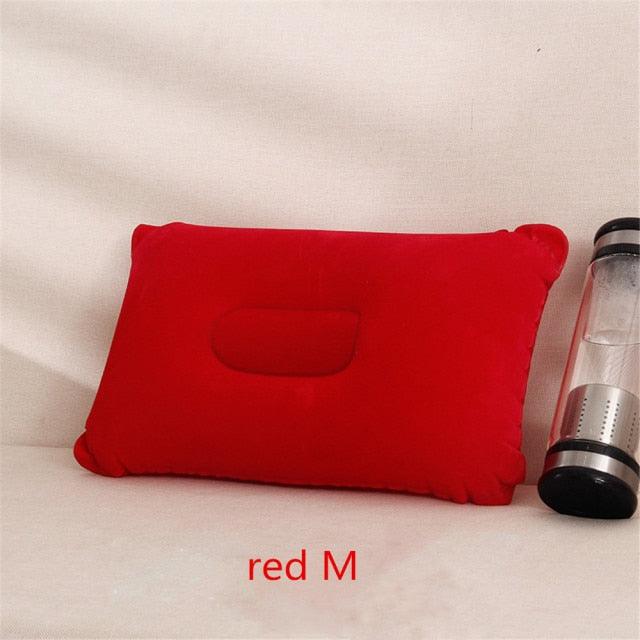 Convenient Ultralight Inflatable PVC Nylon Air Pillow Sleep Cushion Travel Bedroom Hiking Beach Car Plane Head Rest Support Inflatable Camping Travel Pillows Ultralight Inflatable Pillow Small Squared Flocked Fabric Air Pillow for Hiking Camping Traveling