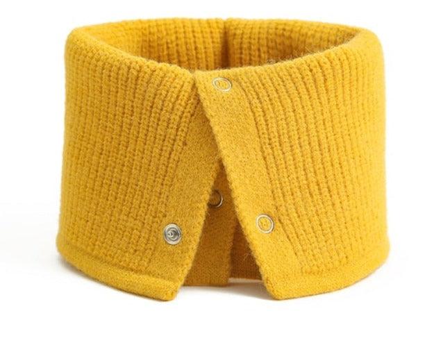 Women Ring Scarf Warm Collar Solid Winter Button Neck Scarves Unisex Magic Infinite Snood Face Cover Female Knitted Bandana Women Winter Neck Warmer Gaiter Double-Layer Soft Fleece Lined Thick Knit Circle Scarf Windproof