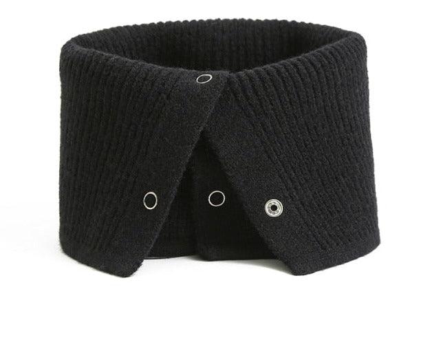 Women Ring Scarf Warm Collar Solid Winter Button Neck Scarves Unisex Magic Infinite Snood Face Cover Female Knitted Bandana Women Winter Neck Warmer Gaiter Double-Layer Soft Fleece Lined Thick Knit Circle Scarf Windproof