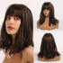 New Arrival Blonde Medium Straight Lolita Bobo Wigs with Bangs Synthetic Wigs For Women Cosplay Daily Heat Resistant Wigs For Black Women Cosplay Wigs For Women