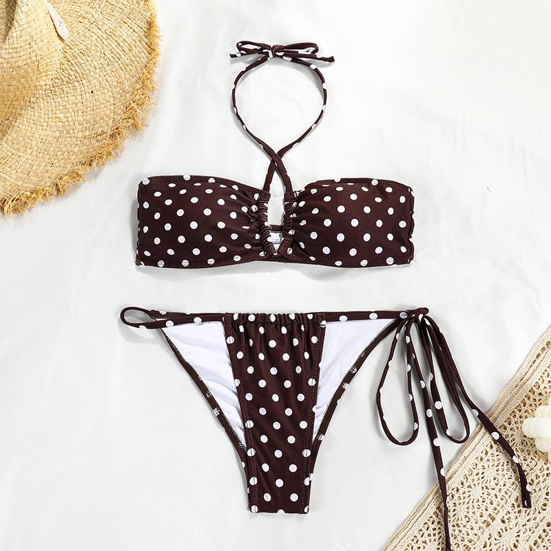 Fashion Women Swimsuit Swimwear Women Two Piece Swimsuit Swimwear Halter String Triangle Bikini Sets Women Two Piece Bathing Suit Bikinis Beachwear Beach Swimwear