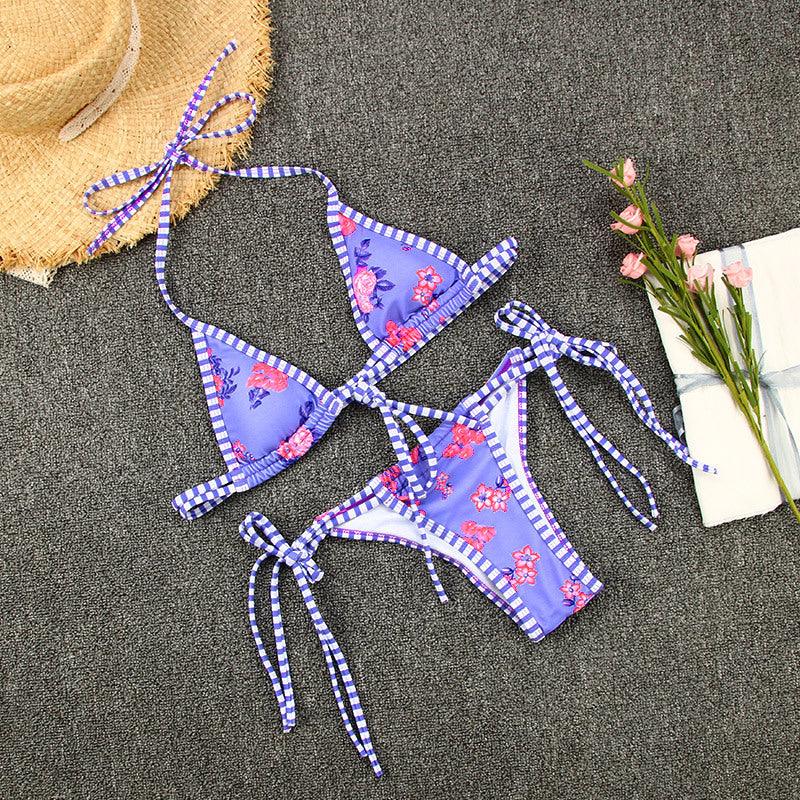 Fashion Women Swimsuit Swimwear Women Two Piece Swimsuit Swimwear Halter String Triangle Bikini Sets Women Two Piece Bathing Suit Bikinis Beachwear Beach Swimwear