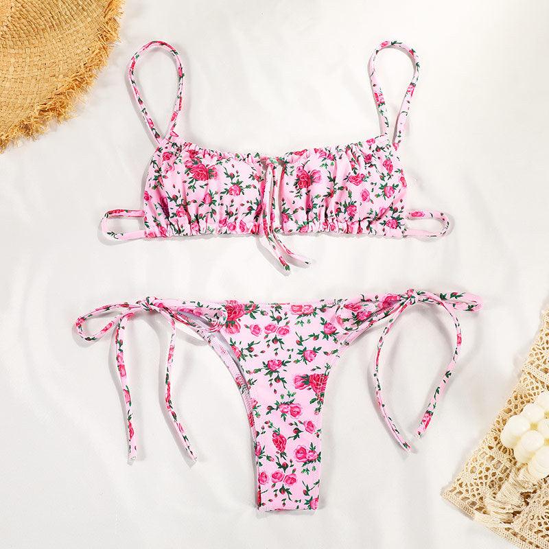 Fashion Women Swimsuit Swimwear Women Two Piece Swimsuit Swimwear Halter String Triangle Bikini Sets Women Two Piece Bathing Suit Bikinis Beachwear Beach Swimwear