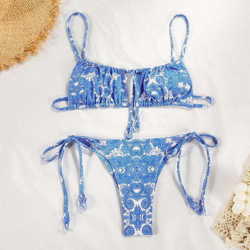 Fashion Women Swimsuit Swimwear Women Two Piece Swimsuit Swimwear Halter String Triangle Bikini Sets Women Two Piece Bathing Suit Bikinis Beachwear Beach Swimwear