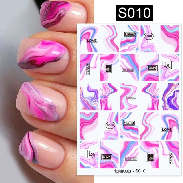 3D Nail Stickers Decals Ink Watermark Spring Summer Black Lines Flower Leaf Tree For Manicures Nail Art Decoration Nail Art Stickers Decor Tip Transfer Nail Decals Sticker For Pretty Girl Self-Adhesive Nail Decals Designer Nail Stickers for Acrylic