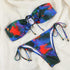 Bikinis Micro Adjustable Swimwear Women Summer Bikini Set Modern Colorful Print Beach Wear Women's Comfortable Swimsuit Knotted String Triangle Bikini Tie Side High Cut Bikini Set