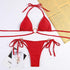 Bikinis Micro Adjustable Swimwear Women Summer Bikini Set Modern Colorful Print Beach Wear Women's Comfortable Swimsuit Knotted String Triangle Bikini Tie Side High Cut Bikini Set