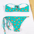 Bikinis Micro Adjustable Swimwear Women Summer Bikini Set Modern Colorful Print Beach Wear Women's Comfortable Swimsuit Knotted String Triangle Bikini Tie Side High Cut Bikini Set