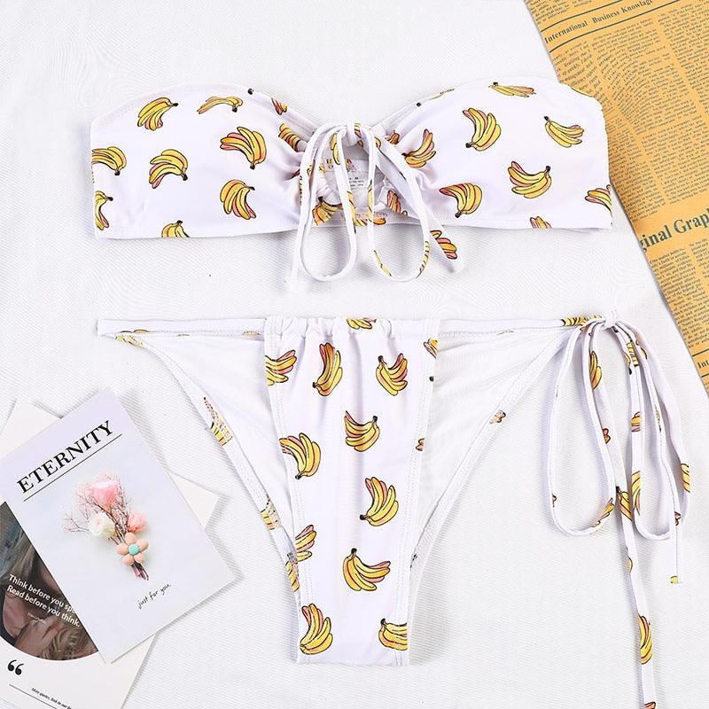 Bikinis Micro Adjustable Swimwear Women Summer Bikini Set Modern Colorful Print Beach Wear Women's Comfortable Swimsuit Knotted String Triangle Bikini Tie Side High Cut Bikini Set