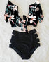 Floral Ruffled Bikini Set Women V-Neck High-Waist Two Piece Swimsuit Girl Beach Bathing Suit Swimwear Women's Triangle Bikini Floral Print Bottom Two Piece Swimsuit