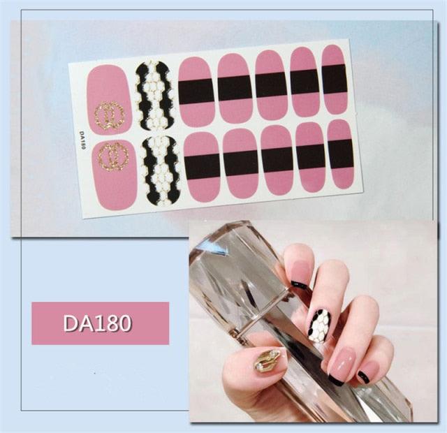 Nail Wraps Polish Decals Strips Golden Glitter 3D Adhesive Full Nail Art Stickers Manicure Kits Women Nail Decorations Accessories Metal Curve Stripe Lines Design Letter Nail Sticker Adhesive Decoration Template Nail Tool Decorations