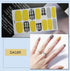 Nail Wraps Polish Decals Strips Golden Glitter 3D Adhesive Full Nail Art Stickers Manicure Kits Women Nail Decorations Accessories Metal Curve Stripe Lines Design Letter Nail Sticker Adhesive Decoration Template Nail Tool Decorations