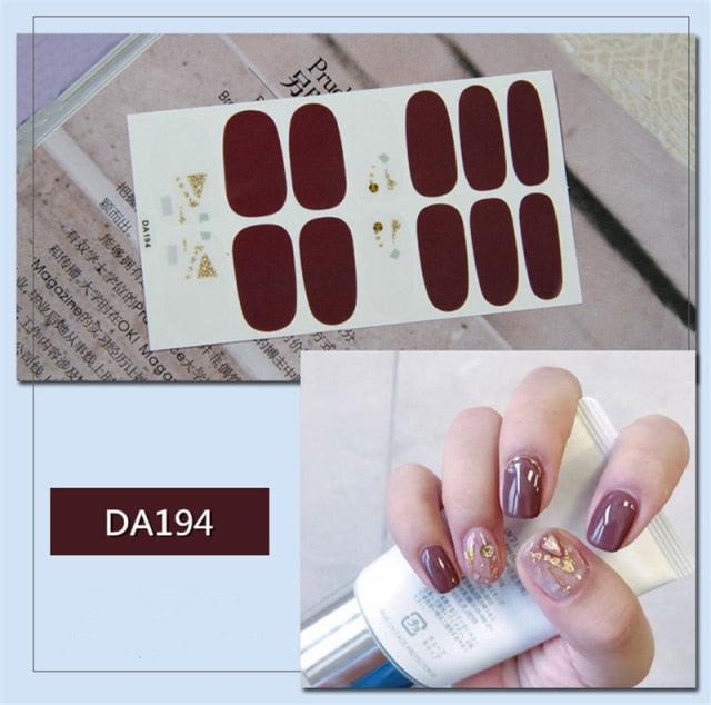 Nail Wraps Polish Decals Strips Golden Glitter 3D Adhesive Full Nail Art Stickers Manicure Kits Women Nail Decorations Accessories Metal Curve Stripe Lines Design Letter Nail Sticker Adhesive Decoration Template Nail Tool Decorations