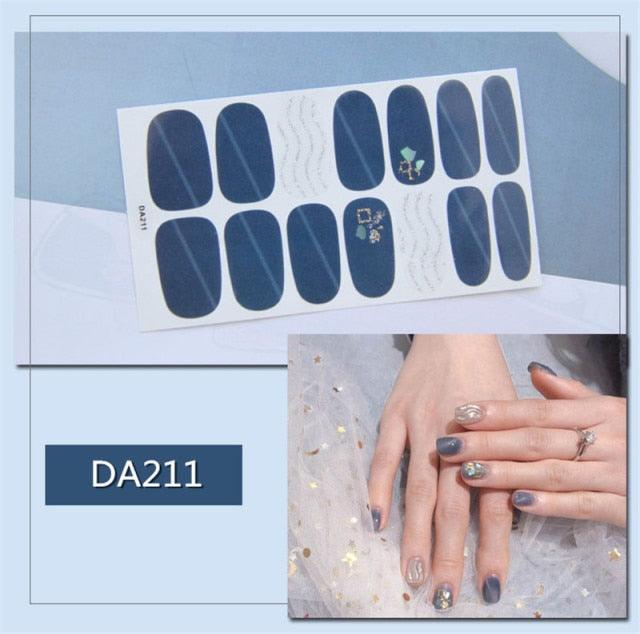 Nail Wraps Polish Decals Strips Golden Glitter 3D Adhesive Full Nail Art Stickers Manicure Kits Women Nail Decorations Accessories Metal Curve Stripe Lines Design Letter Nail Sticker Adhesive Decoration Template Nail Tool Decorations