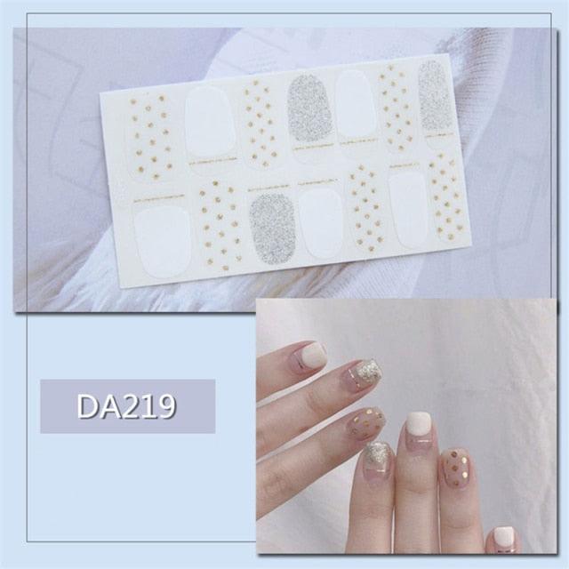 Nail Wraps Polish Decals Strips Golden Glitter 3D Adhesive Full Nail Art Stickers Manicure Kits Women Nail Decorations Accessories Metal Curve Stripe Lines Design Letter Nail Sticker Adhesive Decoration Template Nail Tool Decorations