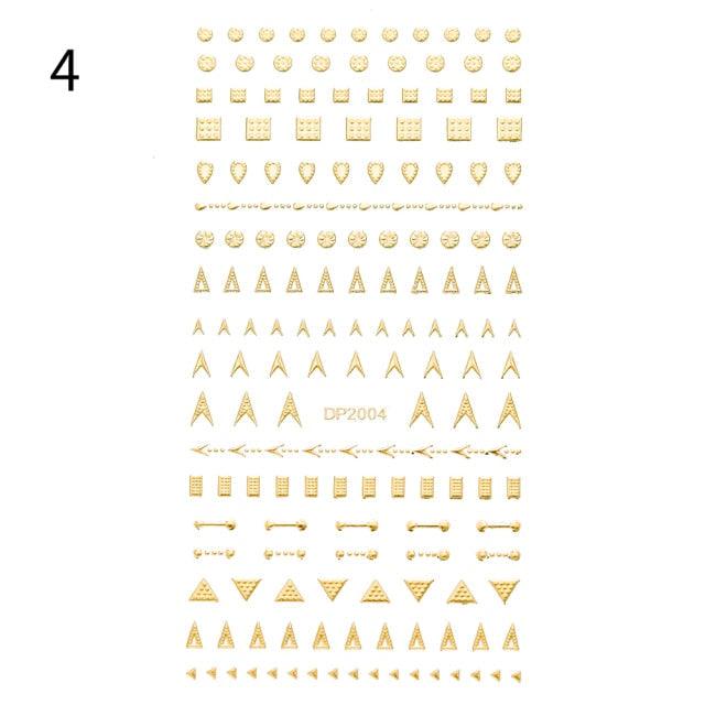 Black White 3D Nail Stickers Metal Gold Silver Geometric Tassel Strip Line Adhesive Transfer Decals Nail Art Design  Gold Silver Metal Nail Sticker  Metallic Curve Strip Line Nail Decal Self-Adhesive 3D Wave Design Nail Tips Decorations Manicure for Women