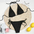 Luxury Women Black Halter Bikinis Women's Halter Bandage Bikini Bottom Push Up Swimsuits Swimsuit Women High Waist String Floral Printed 2 Piece Bathing Suits Solid Color Bikinis Sets Bathing Suit Female Beachwear