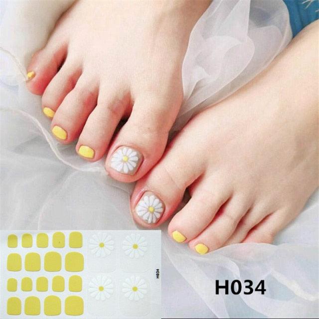 Toe Nail Sticker Wraps Adhesive Decals Toenail Polish Strips DIY Pedicure Foot Decals Manicure Strips Decals Full Wraps Women Glitter Toenail Nail Polish Strips Decals Full Wraps Self Adhesive Toe Nail Tip Full Toe Nail Wraps Feet Decorations