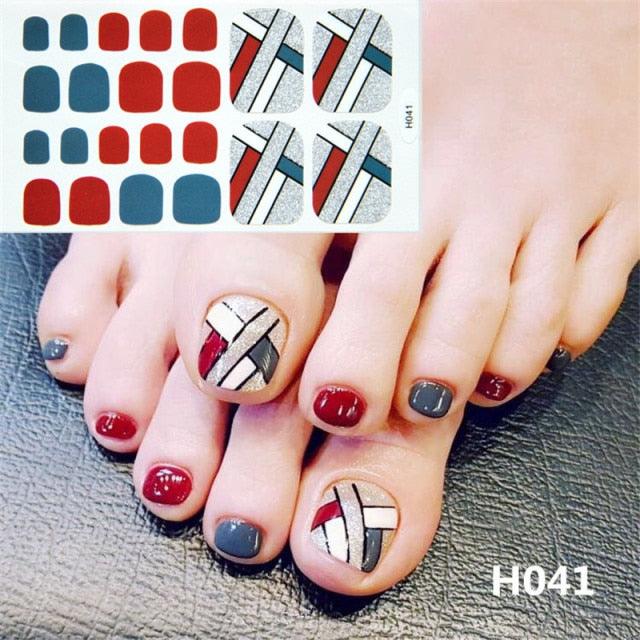 Toe Nail Sticker Wraps Adhesive Decals Toenail Polish Strips DIY Pedicure Foot Decals Manicure Strips Decals Full Wraps Women Glitter Toenail Nail Polish Strips Decals Full Wraps Self Adhesive Toe Nail Tip Full Toe Nail Wraps Feet Decorations