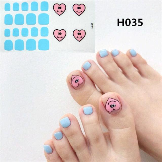 Toe Nail Sticker Wraps Adhesive Decals Toenail Polish Strips DIY Pedicure Foot Decals Manicure Strips Decals Full Wraps Women Glitter Toenail Nail Polish Strips Decals Full Wraps Self Adhesive Toe Nail Tip Full Toe Nail Wraps Feet Decorations