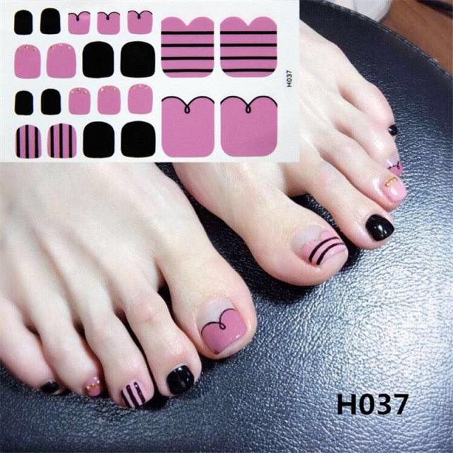 Toe Nail Sticker Wraps Adhesive Decals Toenail Polish Strips DIY Pedicure Foot Decals Manicure Strips Decals Full Wraps Women Glitter Toenail Nail Polish Strips Decals Full Wraps Self Adhesive Toe Nail Tip Full Toe Nail Wraps Feet Decorations