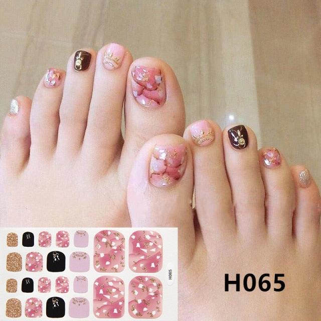 Toe Nail Sticker Wraps Adhesive Decals Toenail Polish Strips DIY Pedicure Foot Decals Manicure Strips Decals Full Wraps Women Glitter Toenail Nail Polish Strips Decals Full Wraps Self Adhesive Toe Nail Tip Full Toe Nail Wraps Feet Decorations