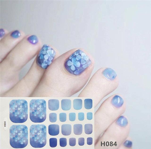 Toe Nail Sticker Wraps Adhesive Decals Toenail Polish Strips DIY Pedicure Foot Decals Manicure Strips Decals Full Wraps Women Glitter Toenail Nail Polish Strips Decals Full Wraps Self Adhesive Toe Nail Tip Full Toe Nail Wraps Feet Decorations