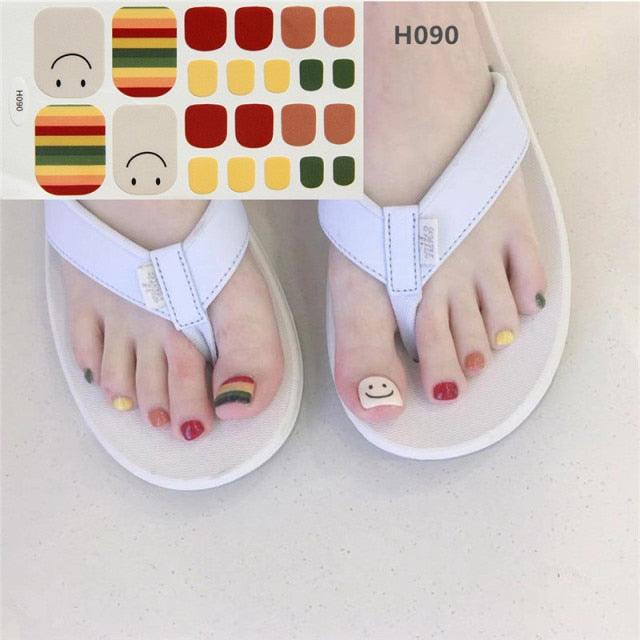 Toe Nail Sticker Wraps Adhesive Decals Toenail Polish Strips DIY Pedicure Foot Decals Manicure Strips Decals Full Wraps Women Glitter Toenail Nail Polish Strips Decals Full Wraps Self Adhesive Toe Nail Tip Full Toe Nail Wraps Feet Decorations