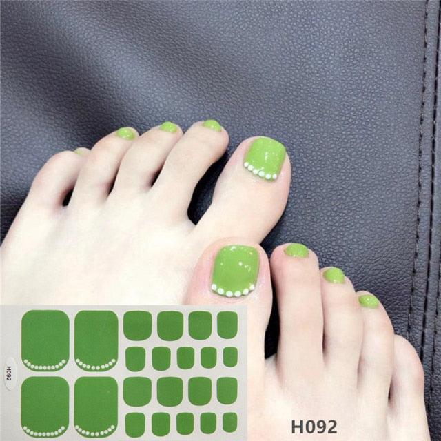 Toe Nail Sticker Wraps Adhesive Decals Toenail Polish Strips DIY Pedicure Foot Decals Manicure Strips Decals Full Wraps Women Glitter Toenail Nail Polish Strips Decals Full Wraps Self Adhesive Toe Nail Tip Full Toe Nail Wraps Feet Decorations