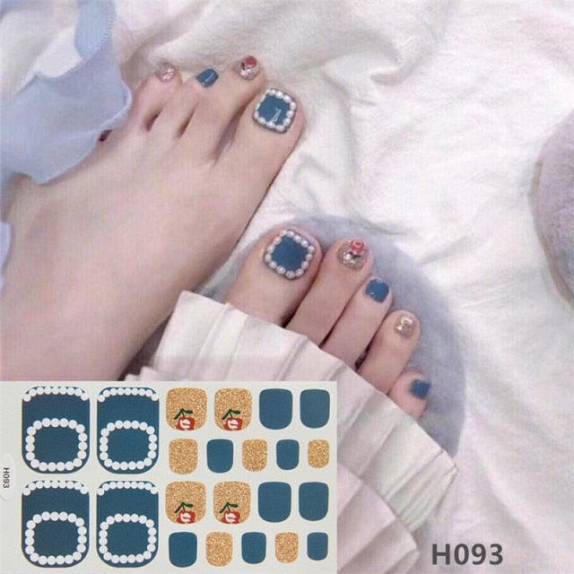 Toe Nail Sticker Wraps Adhesive Decals Toenail Polish Strips DIY Pedicure Foot Decals Manicure Strips Decals Full Wraps Women Glitter Toenail Nail Polish Strips Decals Full Wraps Self Adhesive Toe Nail Tip Full Toe Nail Wraps Feet Decorations