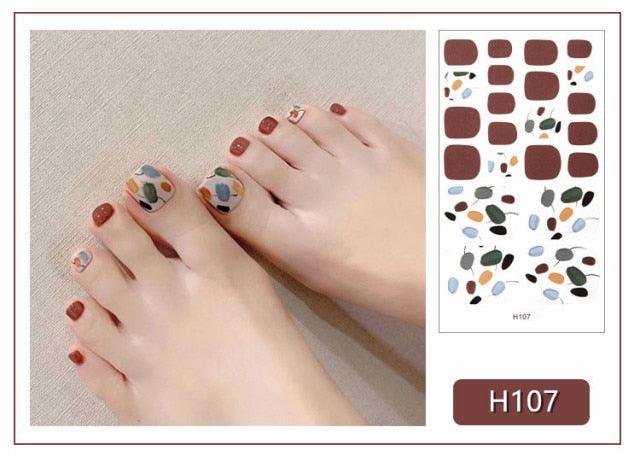 Toe Nail Sticker Wraps Adhesive Decals Toenail Polish Strips DIY Pedicure Foot Decals Manicure Strips Decals Full Wraps Women Glitter Toenail Nail Polish Strips Decals Full Wraps Self Adhesive Toe Nail Tip Full Toe Nail Wraps Feet Decorations