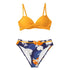 Push Up Floral Bikini Sets Women Two Pieces Swimsuits Women's Bathing Suits Push Up Halter Bandage Bikini Floral Printing Swim Bottoms Two Piece Swimsuits New Girl Beach Bathing Suits Swimwear