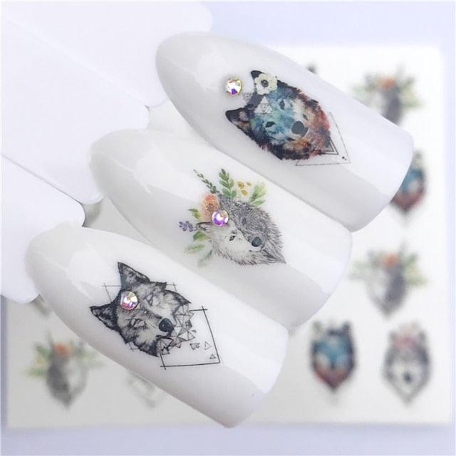 Sliders For Nails Winter Nail Stickers Elk Wolf Animal Sticker Figure Art Transfer Flowers Butterflies Watermark Water Slider Art Nail Stickers Sexy Girl Designs Comics Water Transfer Decals Manicure Lips Nail Art Decorations Slider Nail Art Stickers