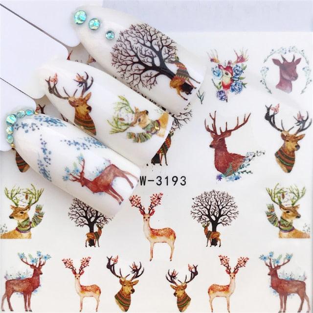 Sliders For Nails Winter Nail Stickers Elk Wolf Animal Sticker Figure Art Transfer Flowers Butterflies Watermark Water Slider Art Nail Stickers Sexy Girl Designs Comics Water Transfer Decals Manicure Lips Nail Art Decorations Slider Nail Art Stickers