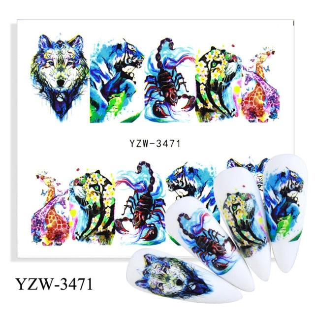 Sliders For Nails Winter Nail Stickers Elk Wolf Animal Sticker Figure Art Transfer Flowers Butterflies Watermark Water Slider Art Nail Stickers Sexy Girl Designs Comics Water Transfer Decals Manicure Lips Nail Art Decorations Slider Nail Art Stickers