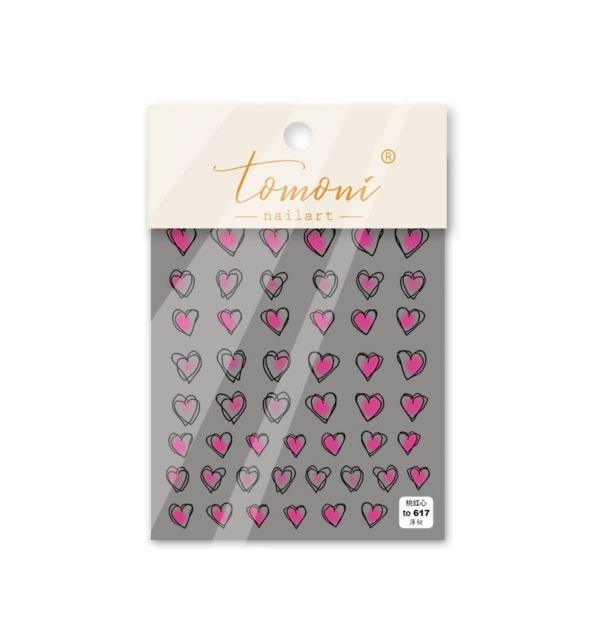 Bubble Cute Black Red Hearts Nail Stickers Nail Art Decorations Nail Decals Design Self-Adhesive 3D Wave Design Decoration for Women Girls Adhesive Striping Tape Nail Art Stickers