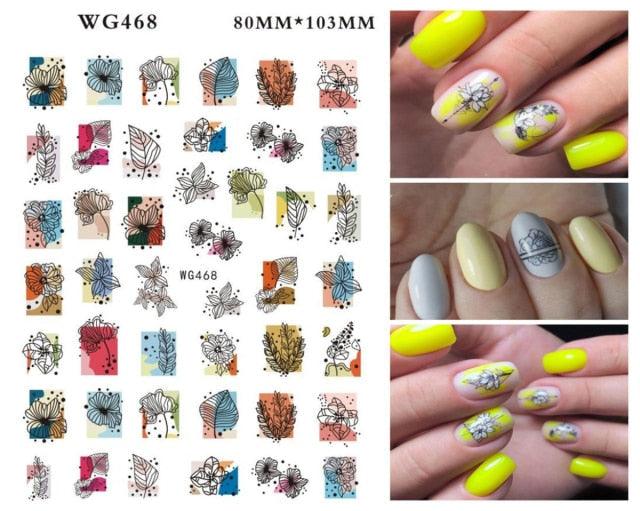 Leaf With Lines Nails Sticker Designer Fruit Nail Art 3D Decals Acrylic Designs Self Adhesive Manicure Slider Stickers Glitter Decals Love Nail Sequins Laser Heart Nail Supplies Sparkle Nail Accessories Star Accessories Heart Nail Art