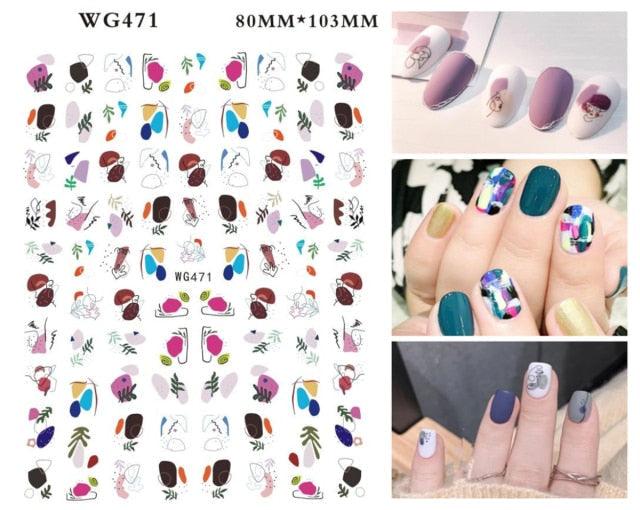 Leaf With Lines Nails Sticker Designer Fruit Nail Art 3D Decals Acrylic Designs Self Adhesive Manicure Slider Stickers Glitter Decals Love Nail Sequins Laser Heart Nail Supplies Sparkle Nail Accessories Star Accessories Heart Nail Art